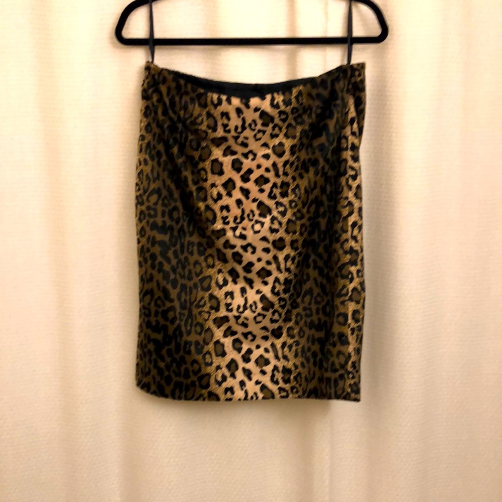 INC Velvet Leopard Pencil Skirt